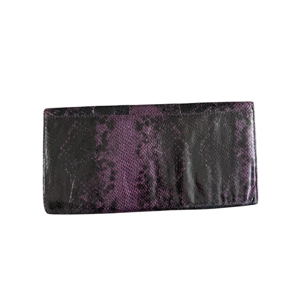 POPPIE JONES Purple & Black Snake Skin Clutch Handbag Size Large Large - Picture 4 of 6